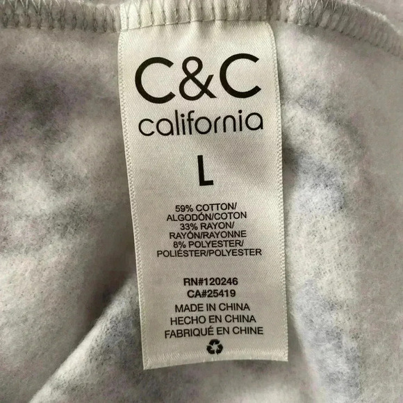 🆕 C&C California Marble Effect Indigo Sweatshirt L🆕 - Picture 6 of 9